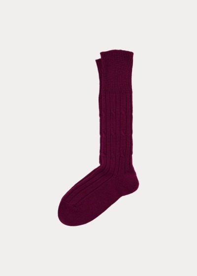 Calcetines Polo Ralph Lauren Hombre Vino - Cable-Knit Cashmere - DERYI8694